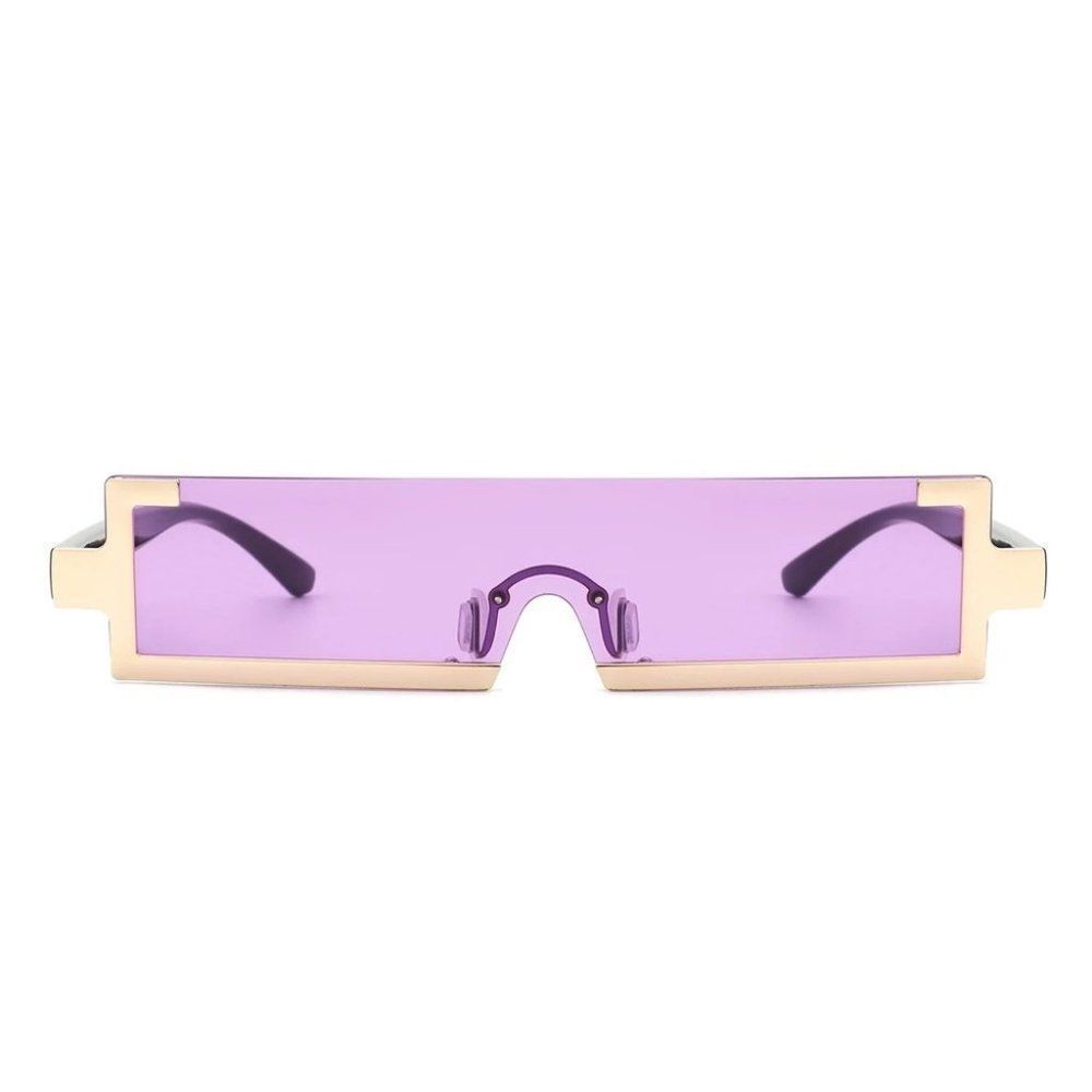 6176 | Pink Flat Top Semi Rimless Sunglasses